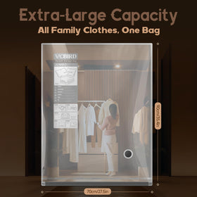 Vacbird 15 jumbo bags size 27.5 by 35.4 inches in use.