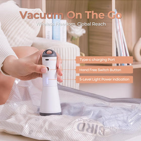 Vacbird luggage compression with standard vacuum bags frees suitcase space.