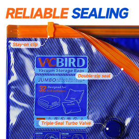 Vacbird medium vacuum bag with dimensions for shirts and tops
