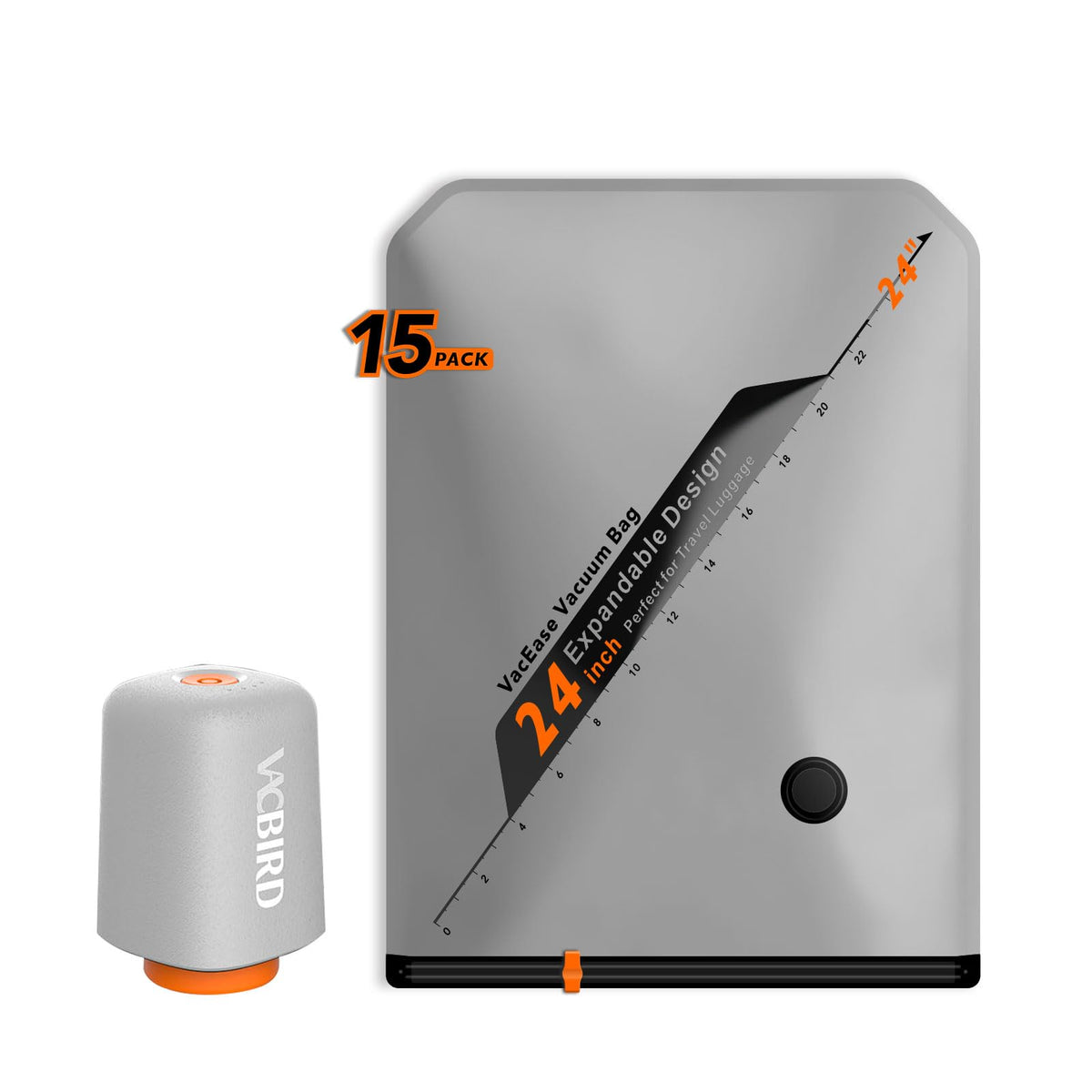 Vacbird rechargeable wireless pump in action for fast seal and portability.
