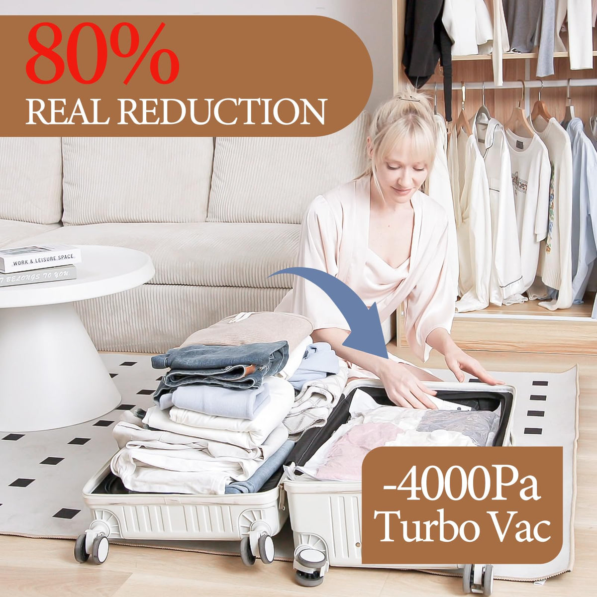 Vacbird small vacuum bag pack fits compact items and accessories.