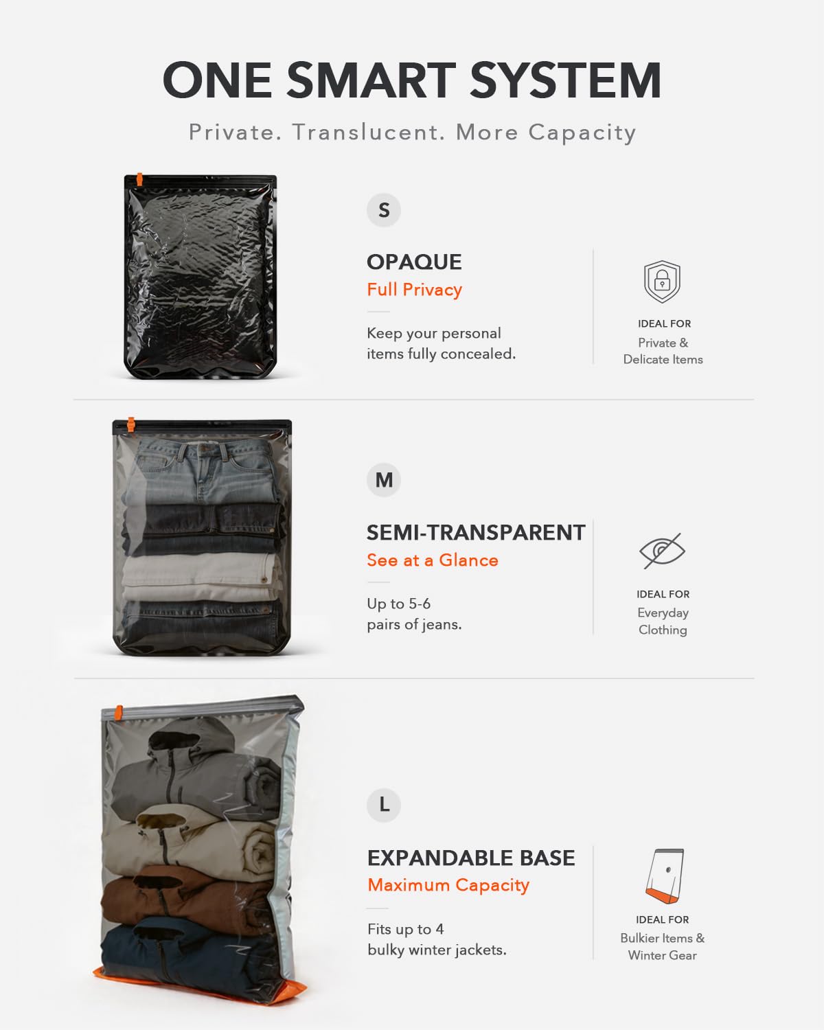 VacBird VacEase storage bag size L for extra-large storage.