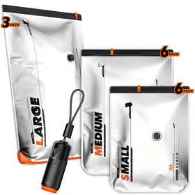 VacBird VacEase Ultra bag set in silver matte design for organized travel.
