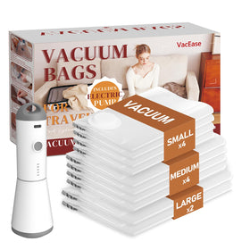 Vacbird vacuum storage bags pack shot for space-saving travel and organization