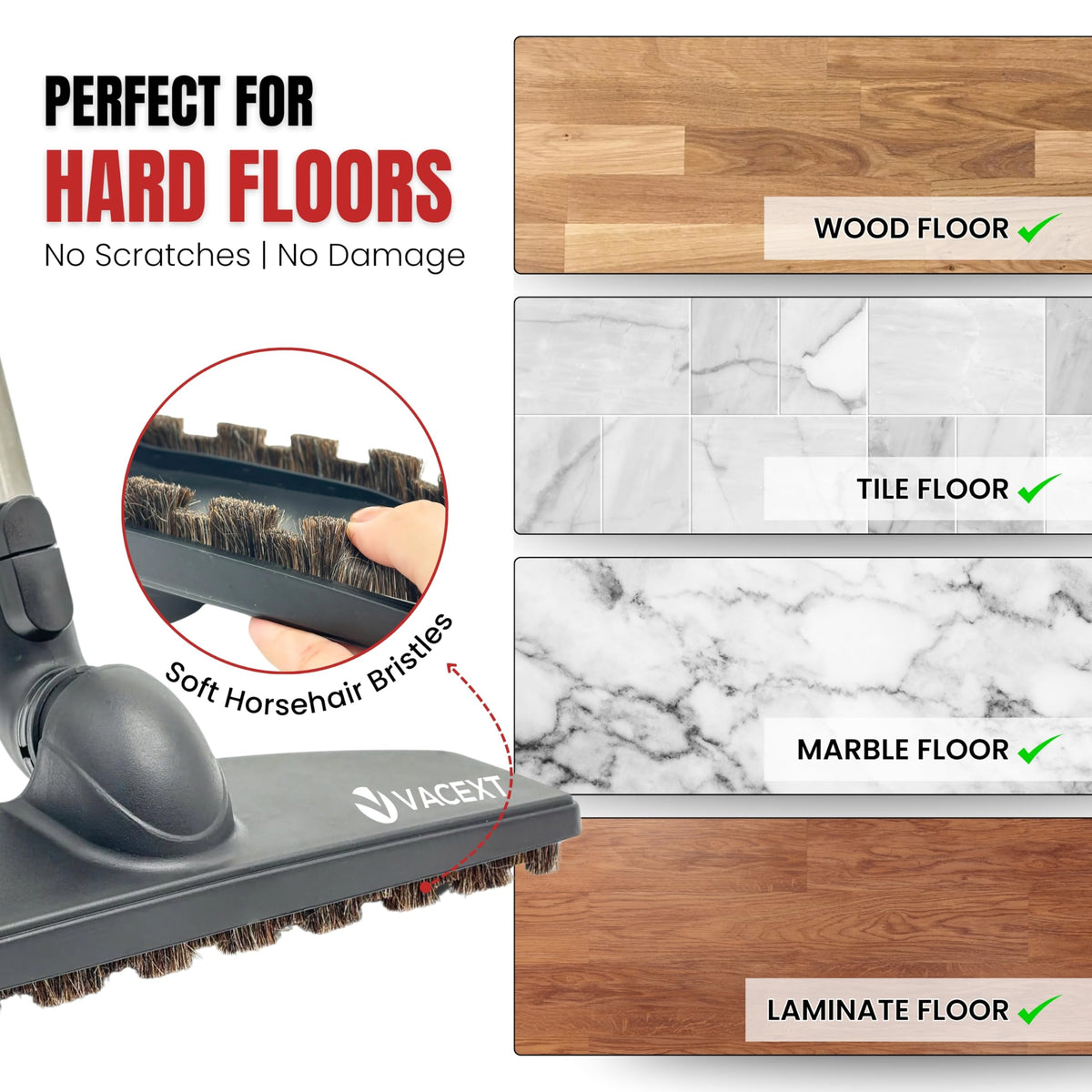 VACEXT parquet twister 360° swivel makes corners easy to reach.