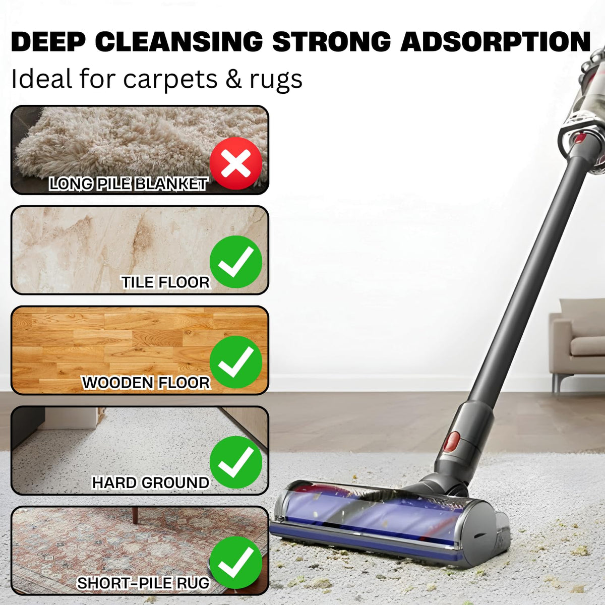 VACEXT quick-release button enables easy detach during cleaning