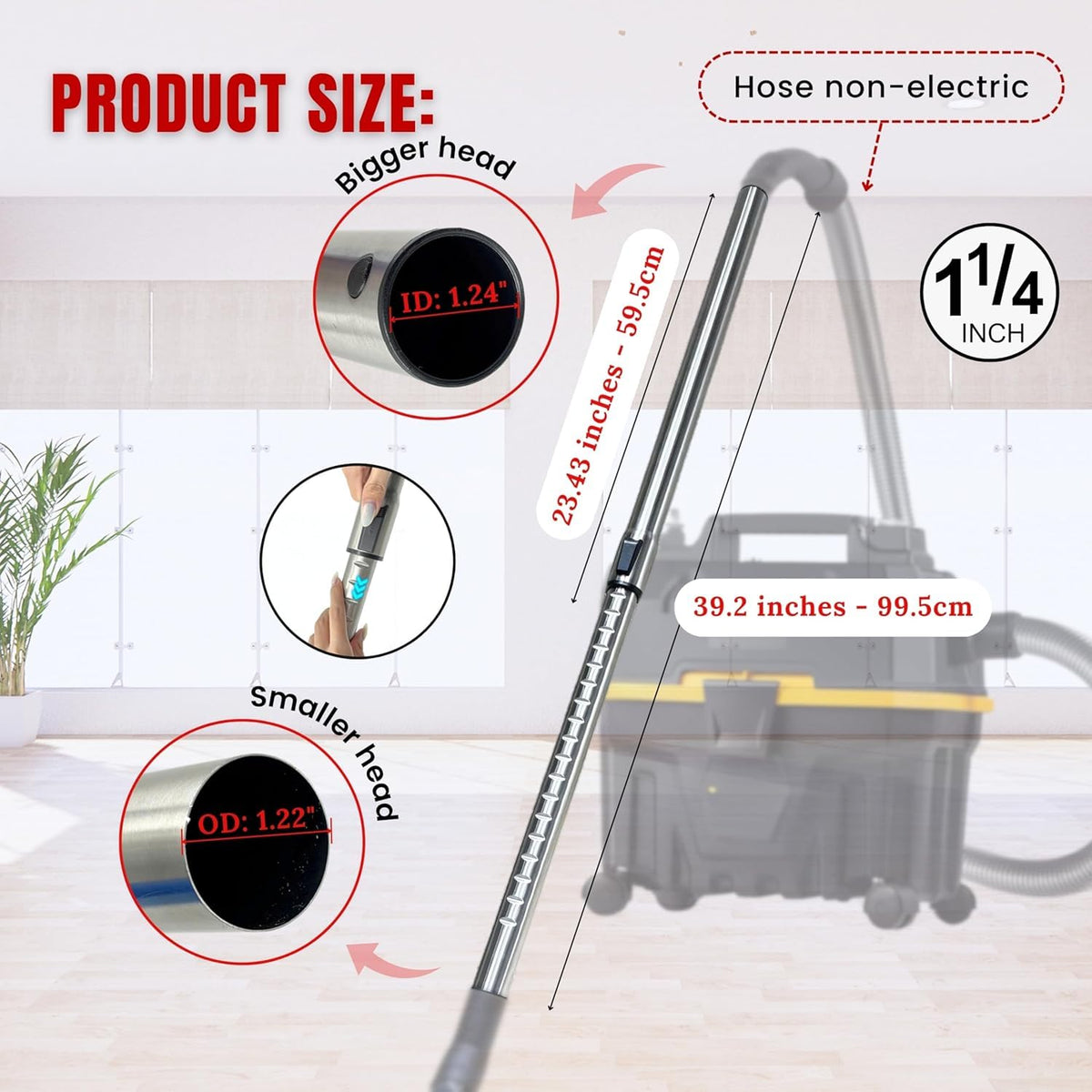 VACEXT extension wand with hard-floor brush for hard surfaces