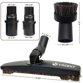 VACEXT horsehair dusting brush used on keyboard for dust removal