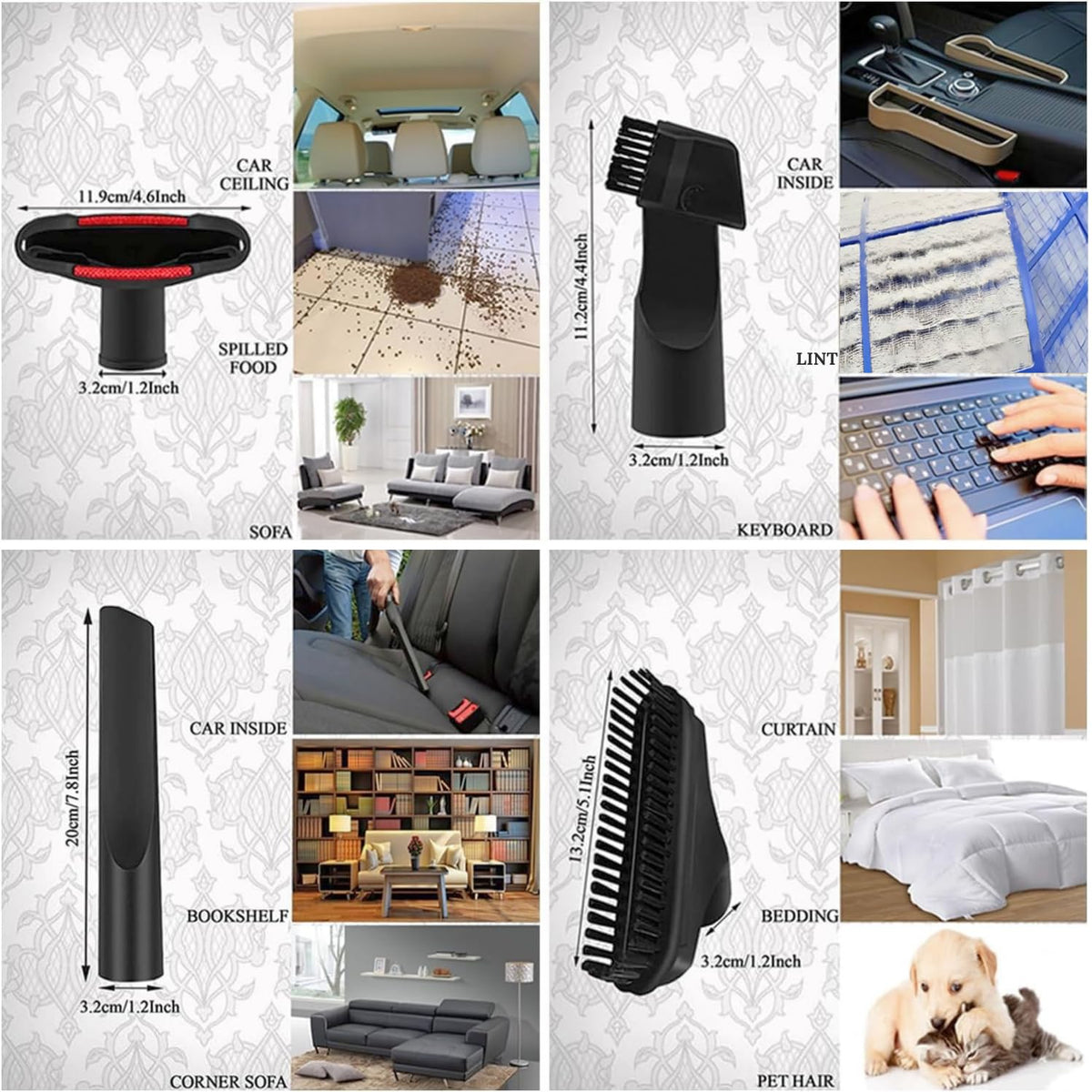 VACEXT pet hair removal brush on textiles