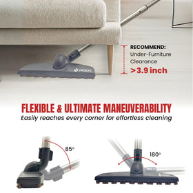VACEXT soft horsehair bristles lift fine dust without scratching surfaces.