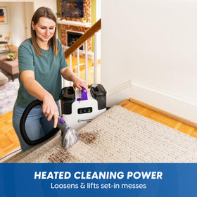 Vacmaster 500 Series wide-path tool on a large carpet area for faster coverage.