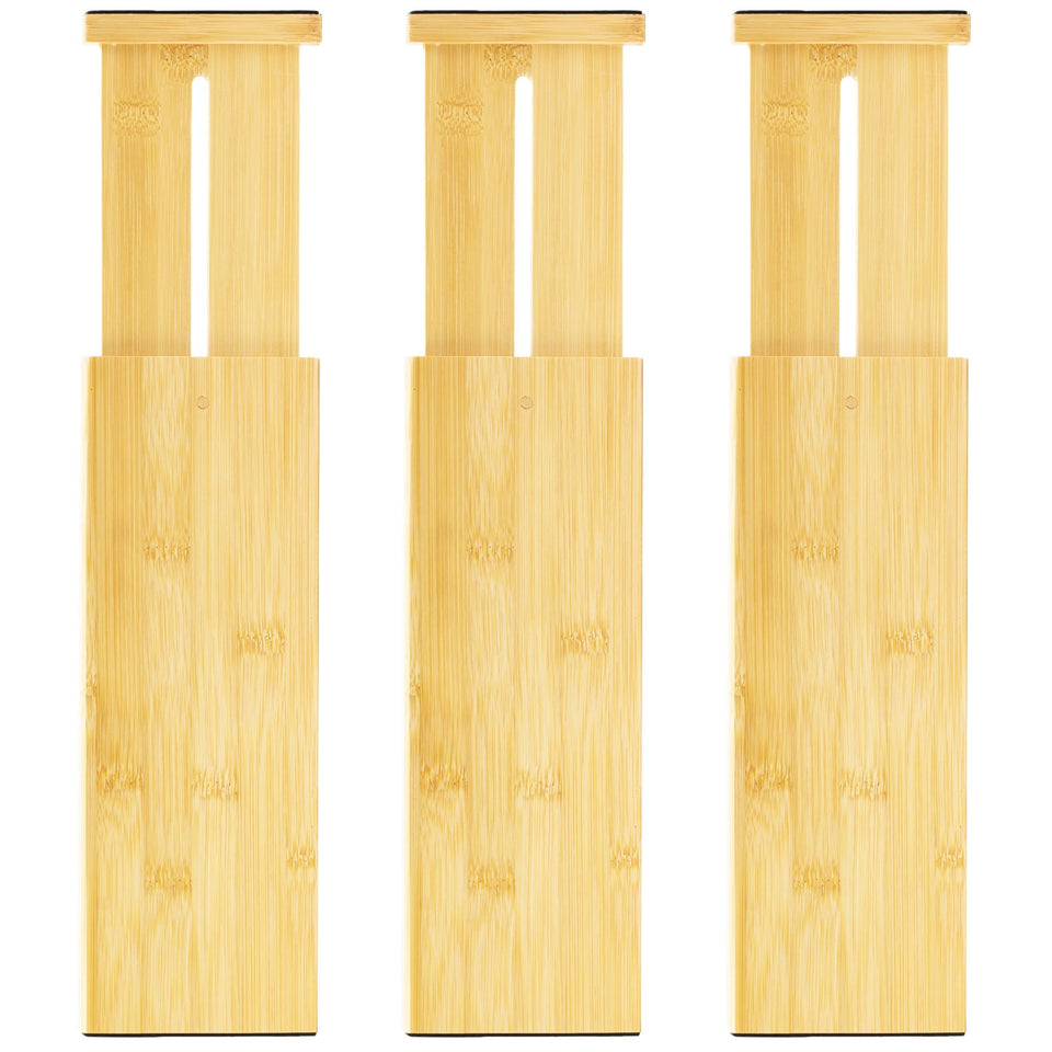 VaeFae bamboo divider extendable-length enables customizable spacing for tidy drawers.