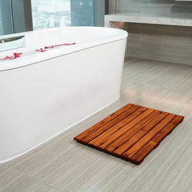 VaeFae teak shower mat durable wood resists wear and maintains beauty.