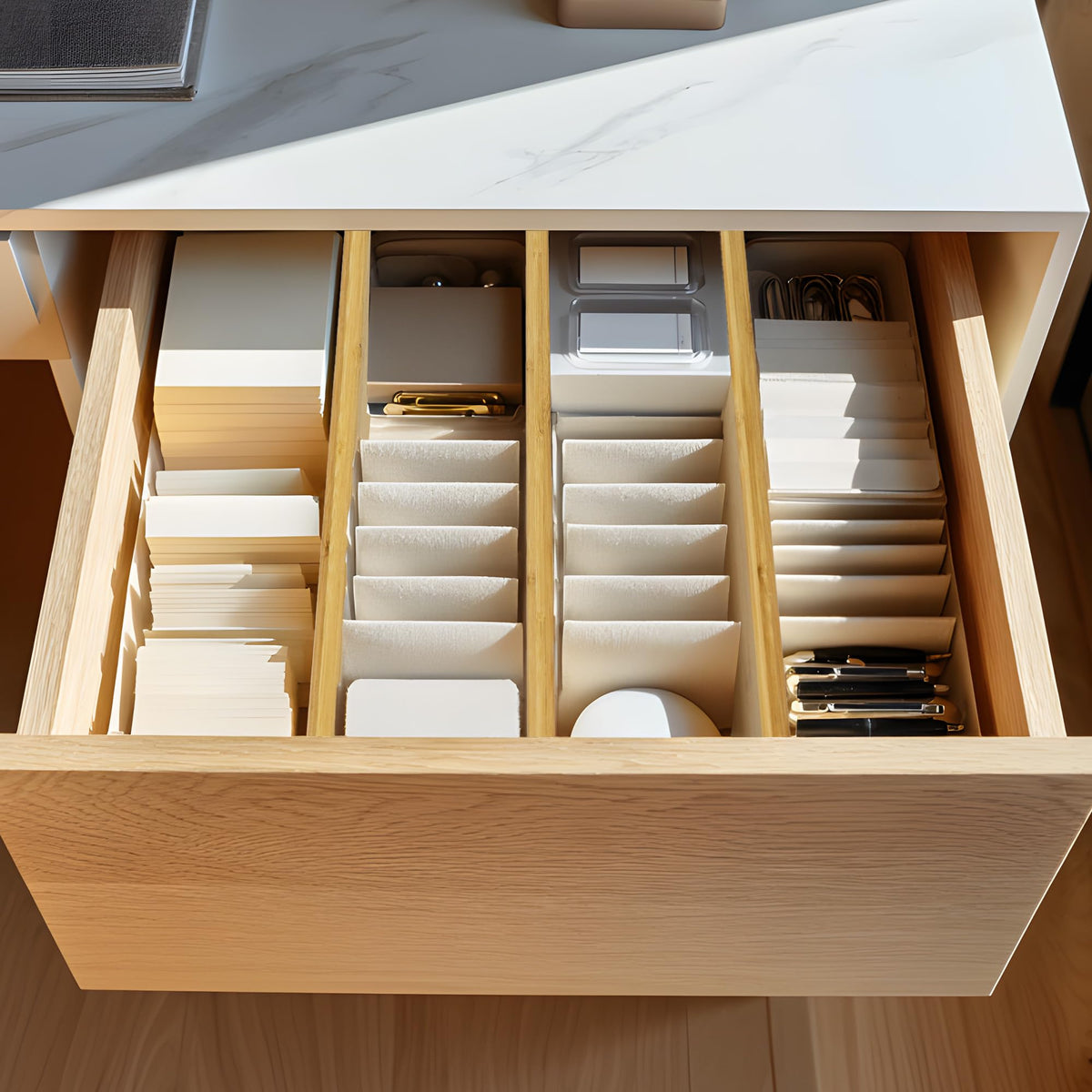 VaeFae easy-installation demo with spring tension securing the dividers
