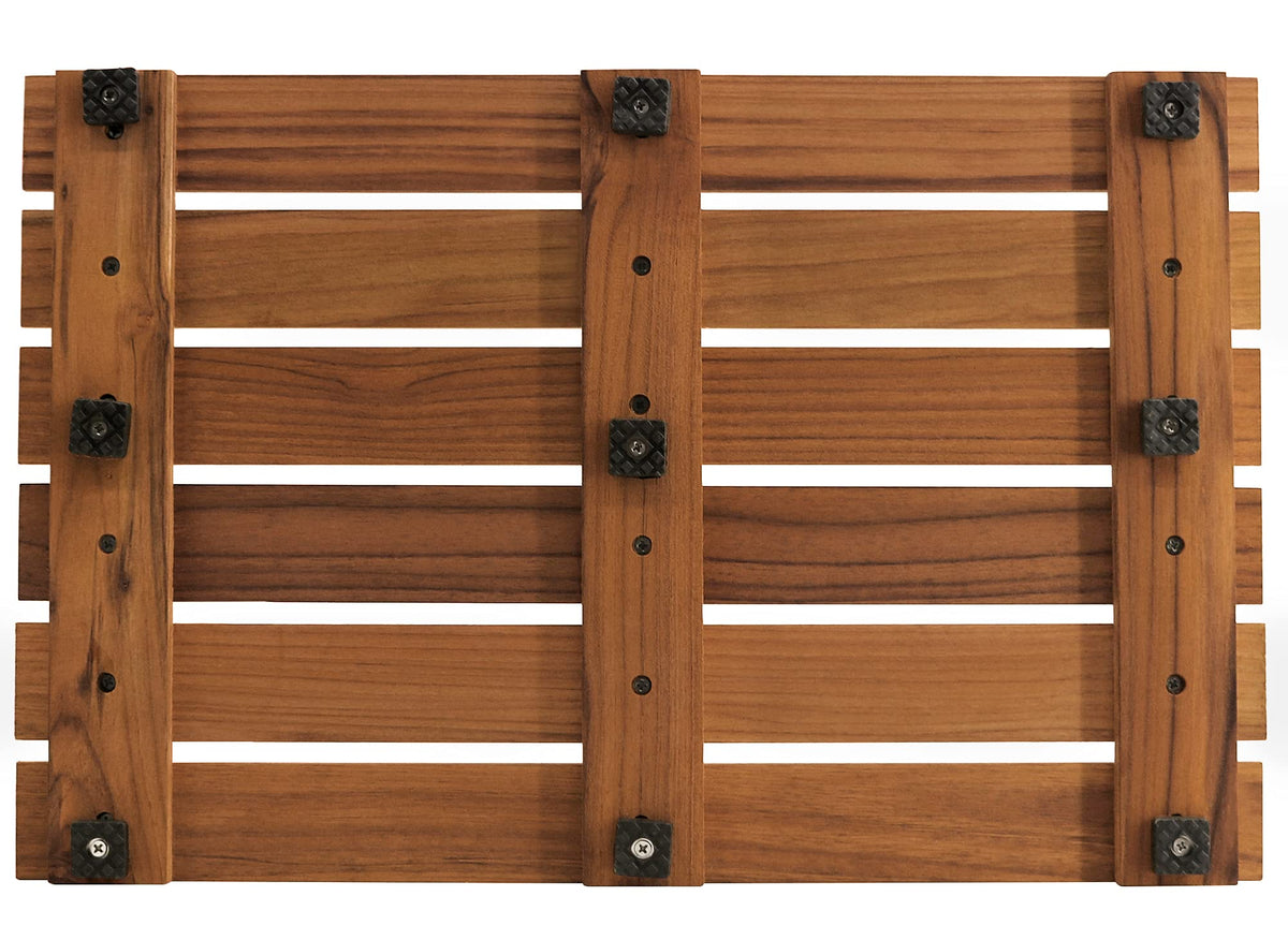 VaeFae Teak Shower Mat suited for indoor or outdoor showers