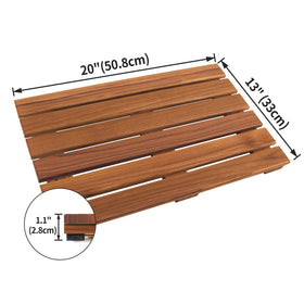 VaeFae Teak Shower Mat with oil finish adds warmth and water resistance