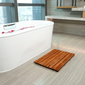 VaeFae Teak Shower Mat features a durable, smooth surface for longevity