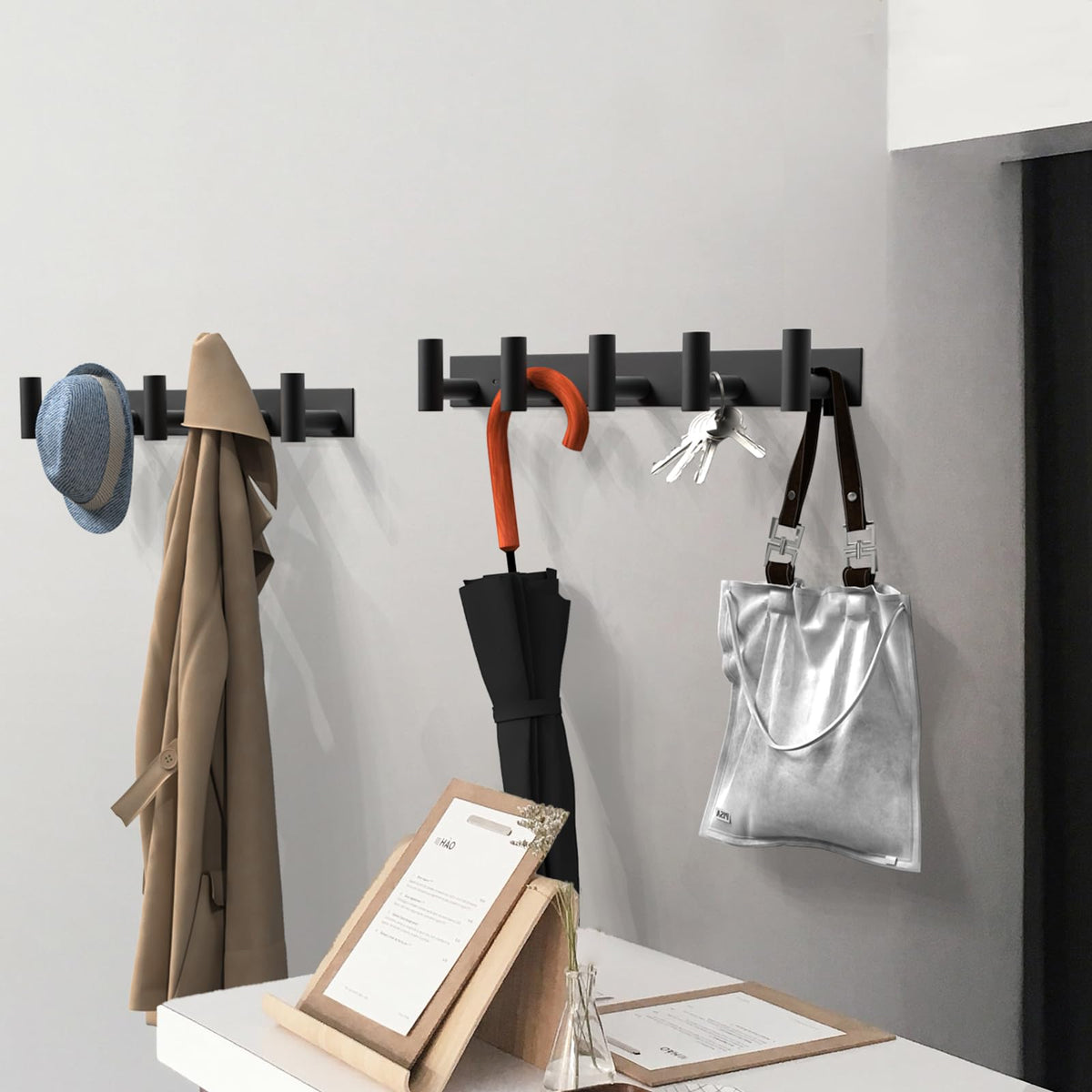 VAEHOLD compact wall rack measuring 39x4x5 cm fits tight spaces