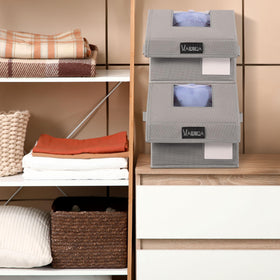 VAESIDA closet setup with hat storage for organized caps.