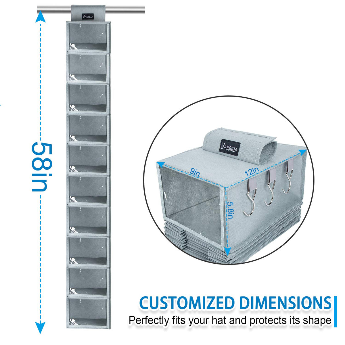 VAESIDA closet-organization system keeps hats and essentials within reach.