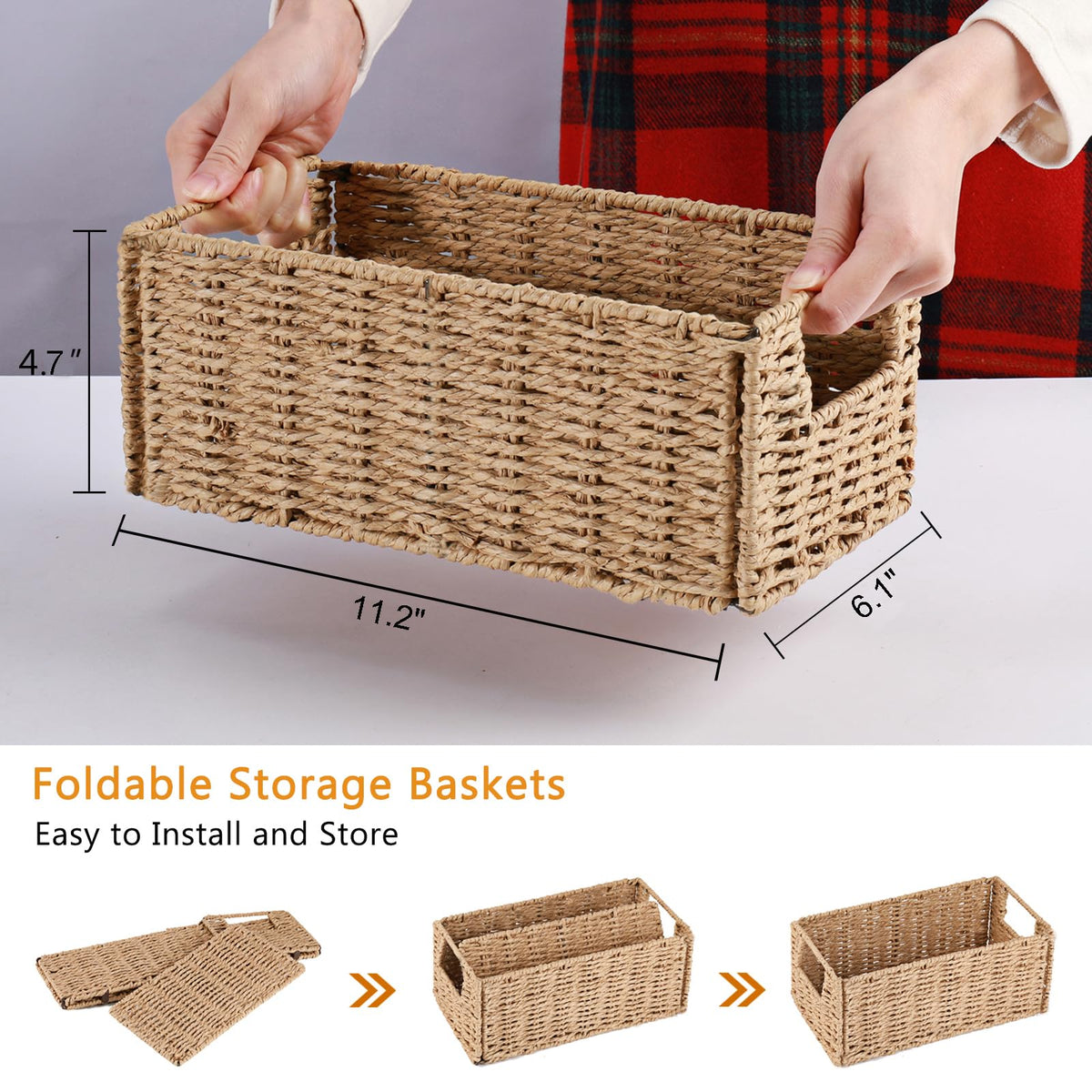 Vagusicc kitchen counter storage basket for towels or snacks