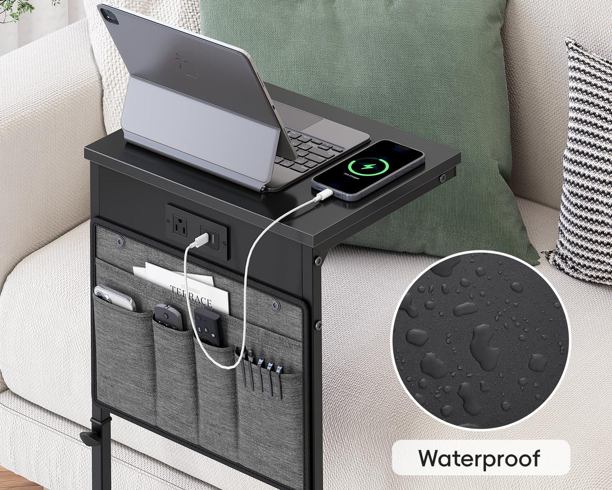 Vagusicc black finish end table adds modern style.