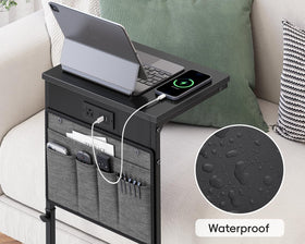 Vagusicc black finish end table adds modern style.