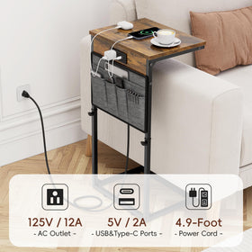 Vagusicc brown wood finish complements a living room setup.