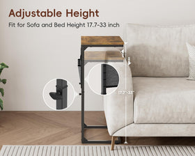 Vagusicc end table storage pocket for remotes and magazines during movie night.
