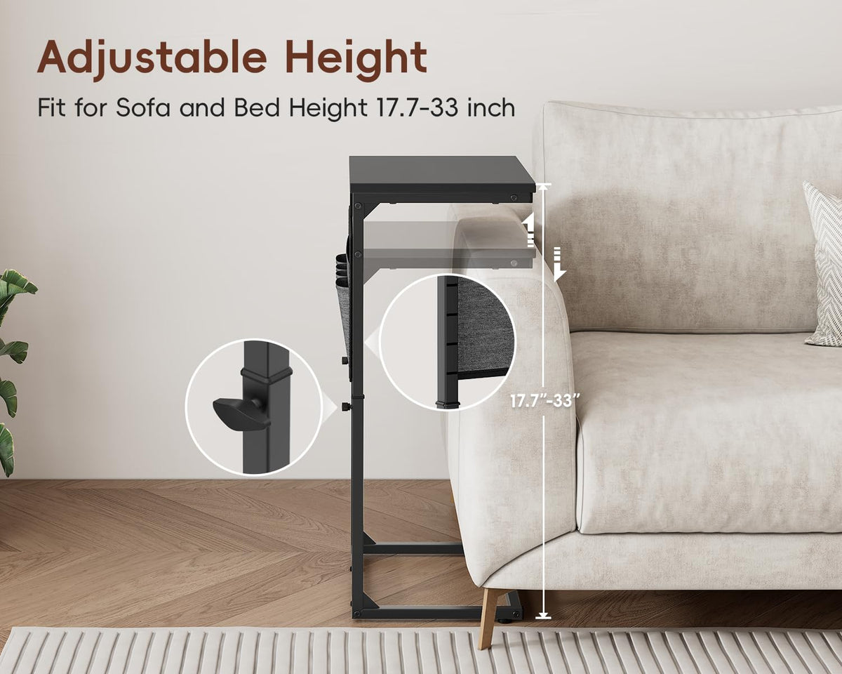 Vagusicc end table with USB Type-C and AC outlets accessible.