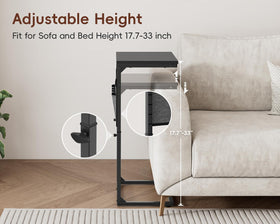 Vagusicc end table with USB Type-C and AC outlets accessible.