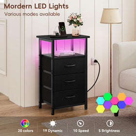 Vagusicc night stand set 2 open shelves for daily essentials beside bed.