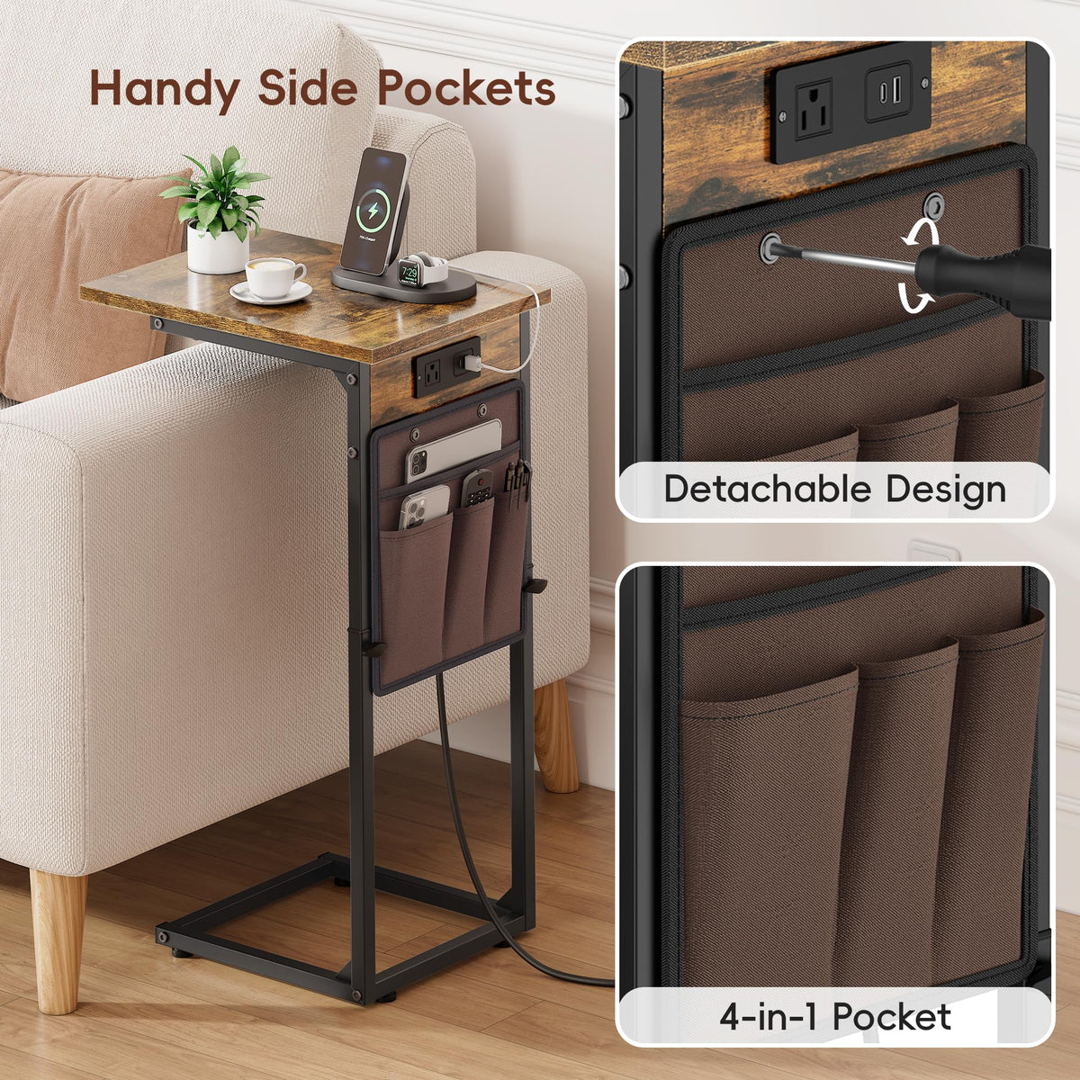 Sturdy legs and joints enhance stability on uneven floors