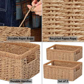 Vagusicc basket with handles facilitates portable storage and easy carrying.