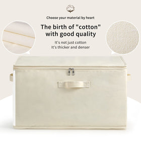 Vailando canvas storage bag with dual zipper securing garments.