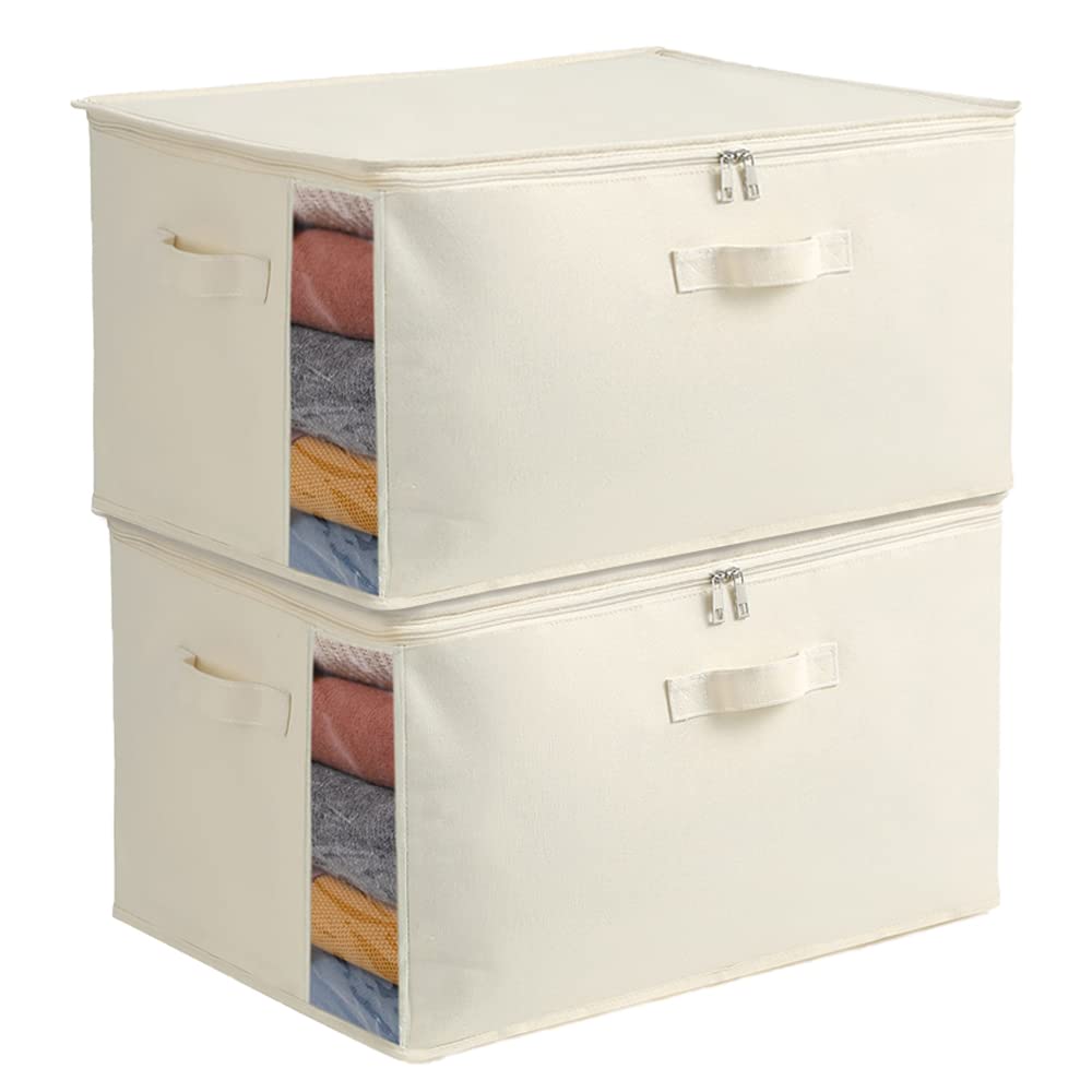 Vailando 2Pack canvas storage bag with clear window for easy view of contents.