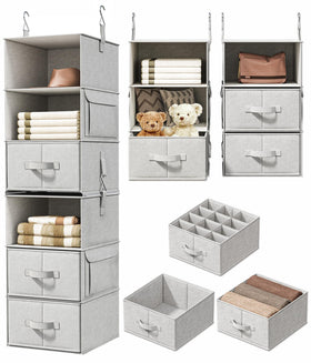 Vailando 6-shelf hanging closet organizer with open view shelves for easy wardrobe organization.