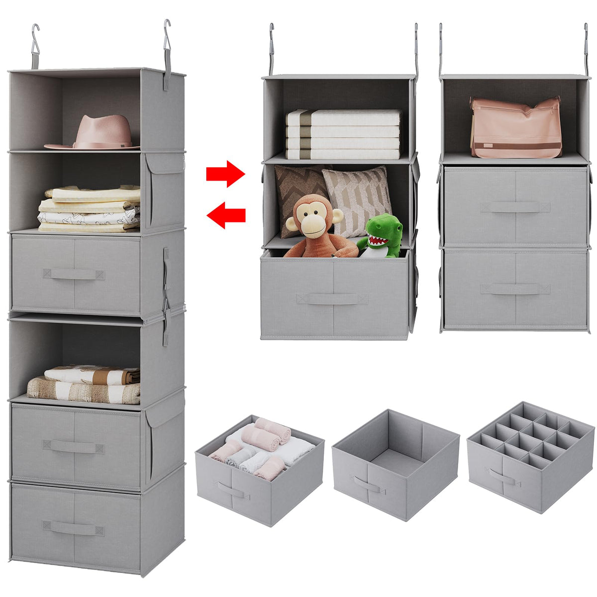 Vailando 6-tier hanging shelf for closet organization and easy access