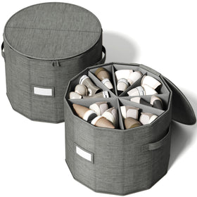 Vailando cylindrical shoe organizer side view shows compact corner storage