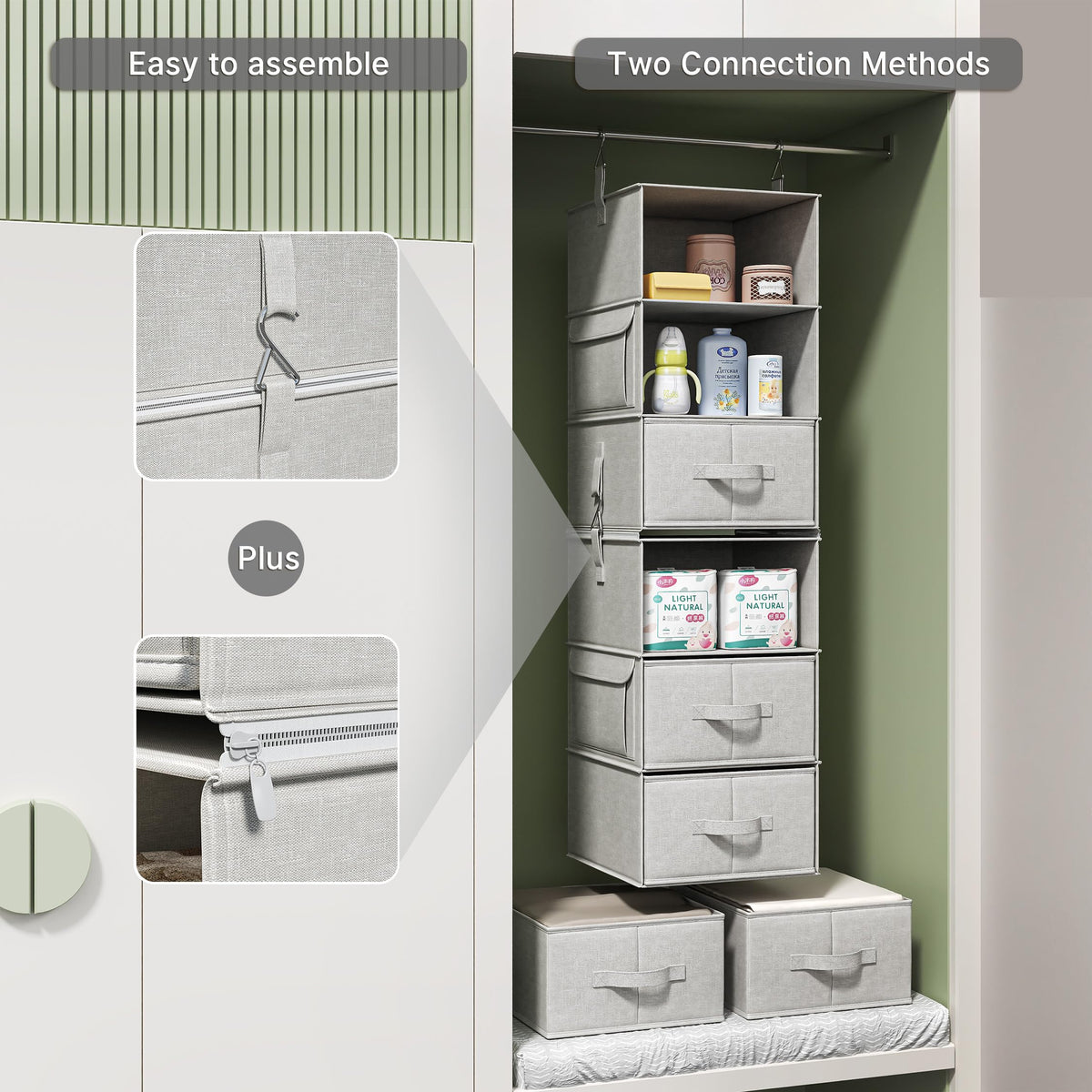Vailando removable sock drawer keeps favorites together for quick outfit picks.