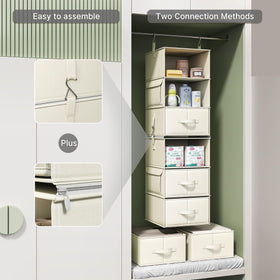 Vailando wardrobe storage in a nursery helps stay organized.