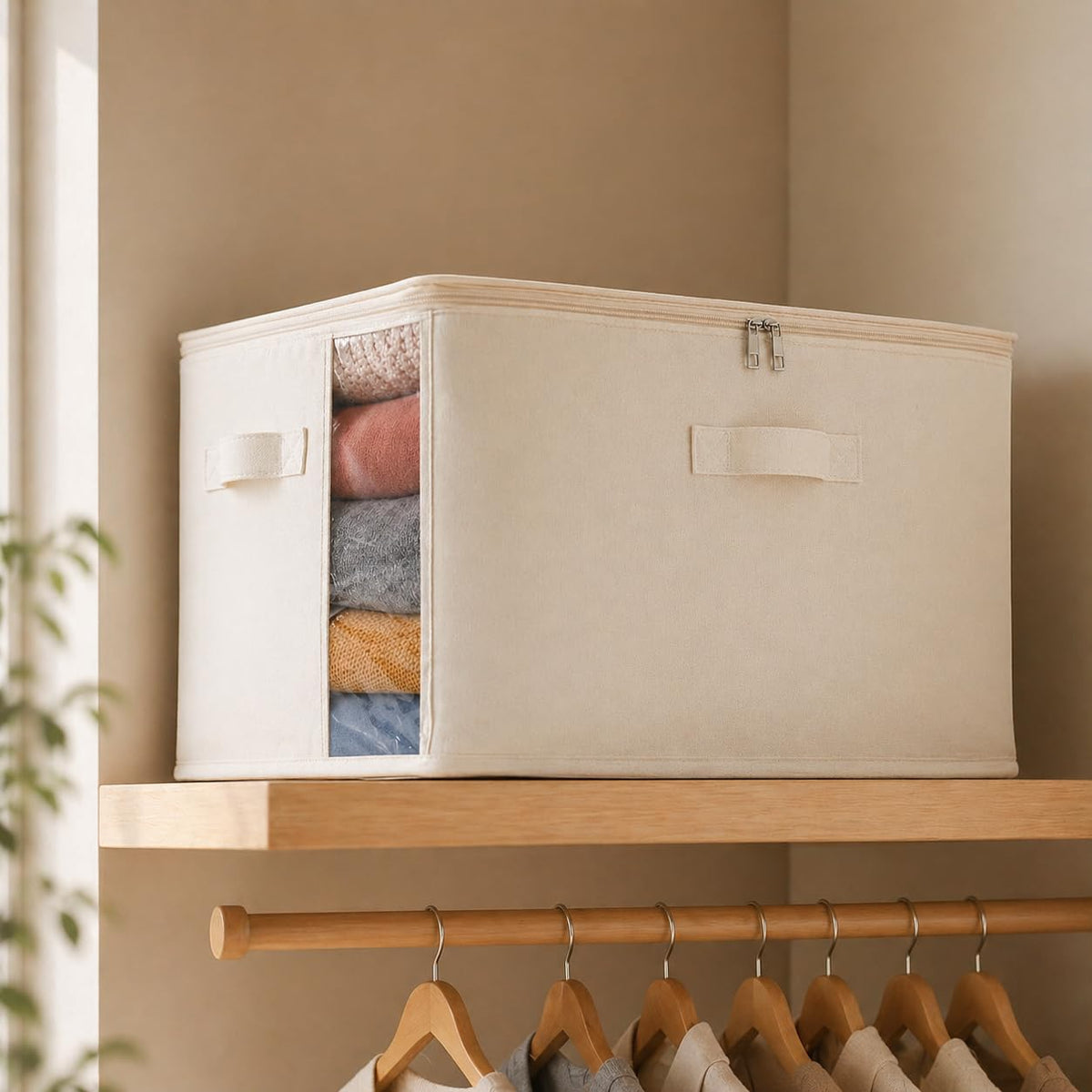 Vailando water-resistant interior balances breathability for bedding and sweaters.