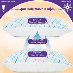 VAINOC Memory Foam Pillow Queen 2-Pack relaxing use after travel or daily sleep.
