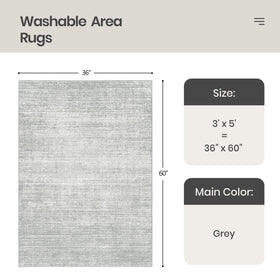 Valenrug gray 3x5 rug in living room scene highlighting non-slip backing