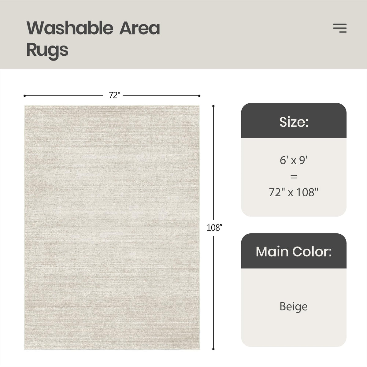 Valenrug washable rug anti-slip back keeps rug in place on busy floors.