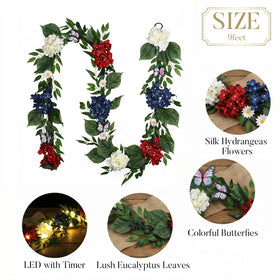 Valery Madelyn 4th of July decor garland pairs with wreaths for a cohesive look