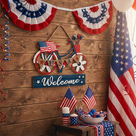 Valery Madelyn Americana bike sign with embossed 3D detail adds texture