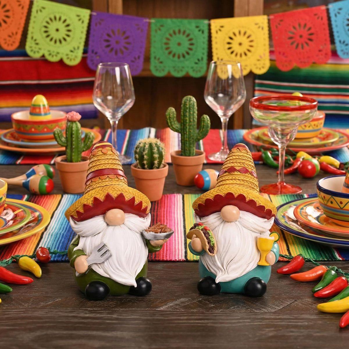 Valery Madelyn Cinco de Mayo gnomes are resin and outdoor-ready.