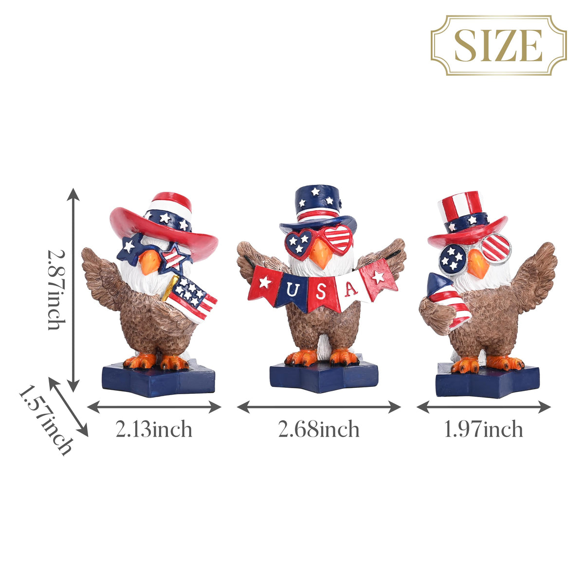 Valery Madelyn eagle with flag glasses adds a playful patriotic accent.