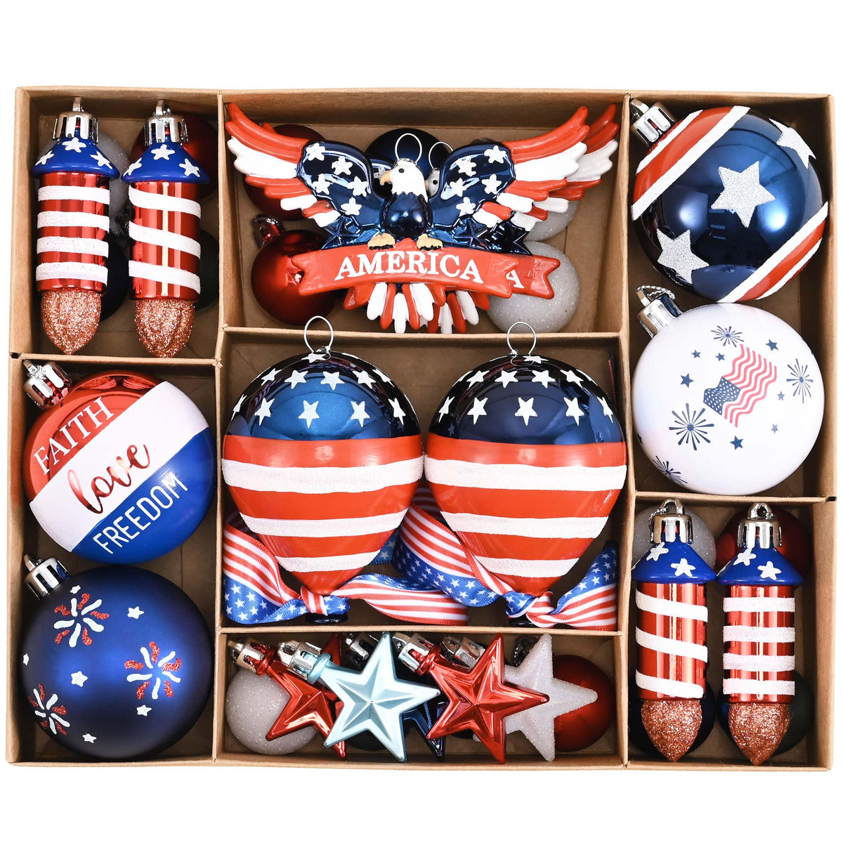 Valery Madelyn eagle-pattern ornament for bold Memorial Day displays.